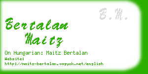 bertalan maitz business card